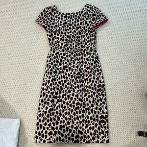 Jcrew midi brown animal print dress